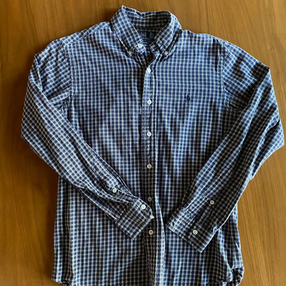 Polo Ralph Lauren Navy Plaid Flannel Button Down